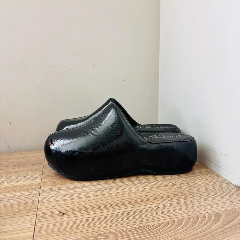 Coconuts by Matisse Bubble Clogs Black Patent Leather Women’s Size 9